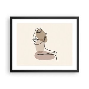 Pôster com moldura preta - Uma certa linha de beleza - 50x40 cm