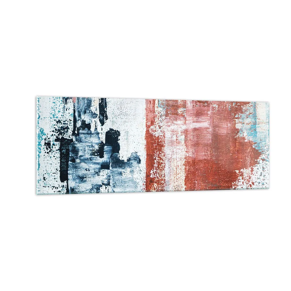 Quadro em vidro - Meio a meio abstrato - 140x50 cm