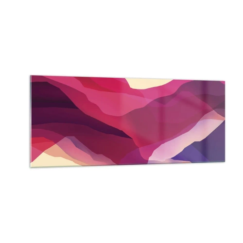 Quadro em vidro - Ondas de roxo - 100x40 cm