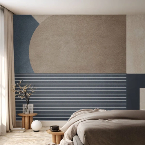 Papel de Parede Premium Canvas - Uma composição de simplicidade e redondeza - Minimalismo, Abstração, Pedaço - 350x256 cm