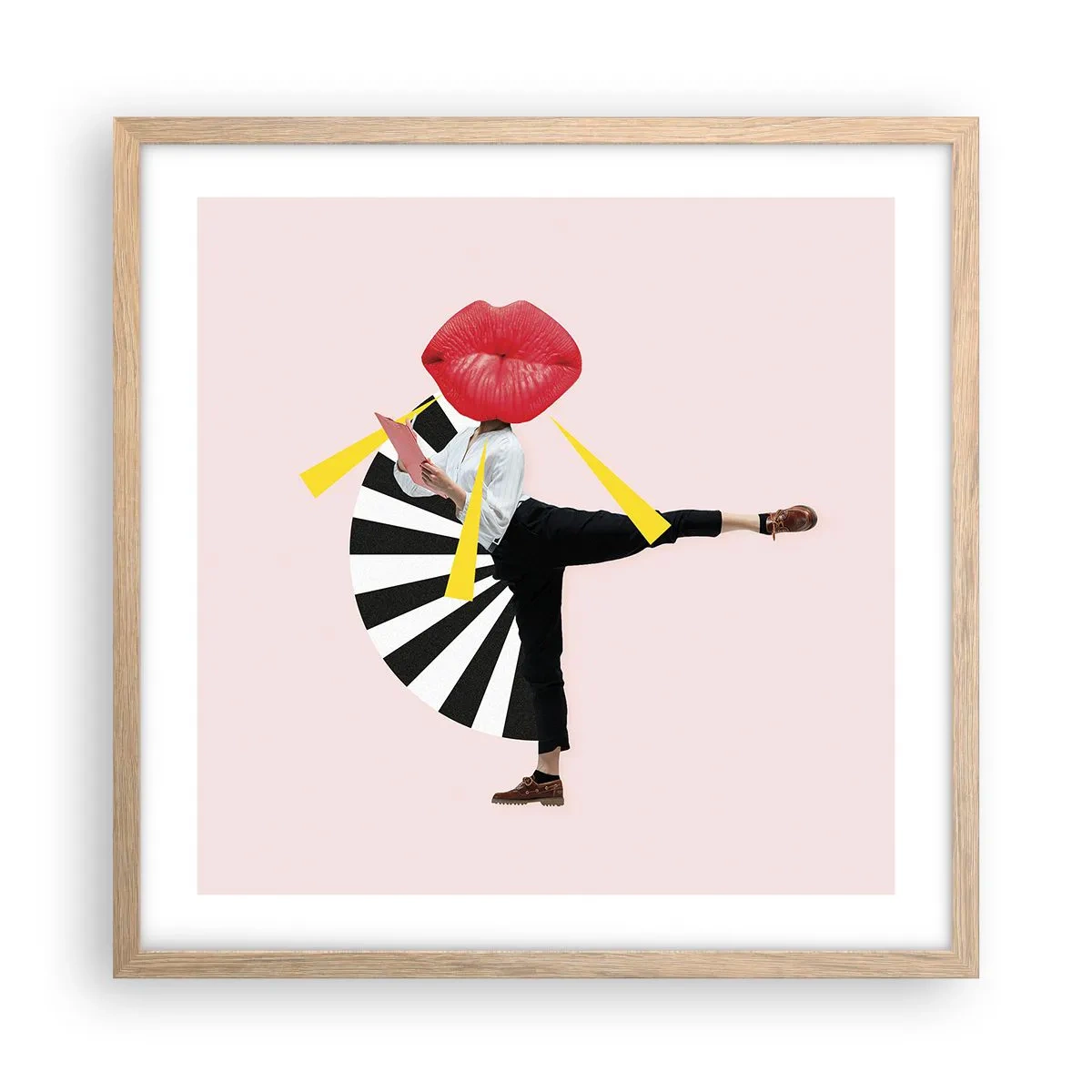 Pôster com moldura de carvalho claro - Arte pop surreal - 50x50 cm