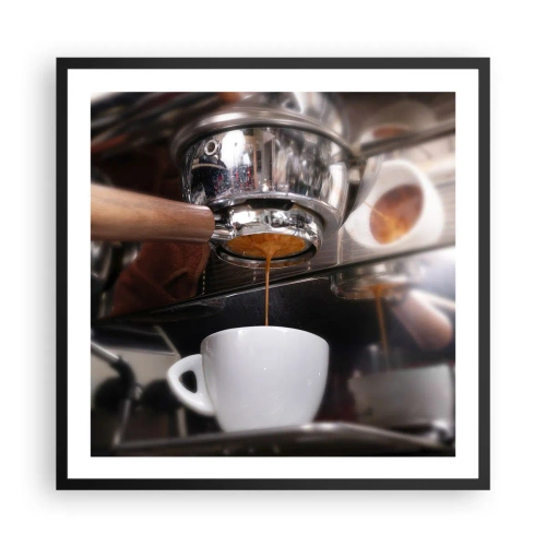 Pôster com moldura preta - Boa hora do dia - 60x60 cm