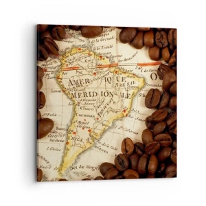 Quadro em tela - De onde vem o melhor café? - 70x70 cm