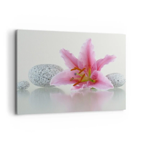 Quadro em tela - Estudo em rosa, cinza e branco - 100x70 cm