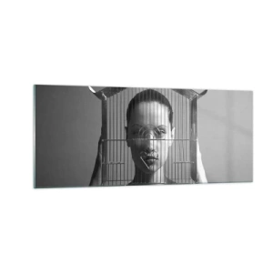 Quadro em vidro - Retrato um pouco surreal - 100x40 cm