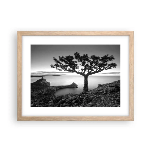 Pôster com moldura de carvalho claro - Paz até ao horizonte - 40x30 cm