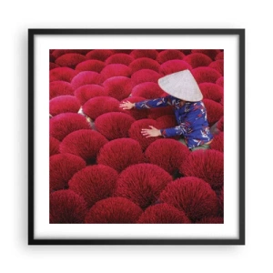 Pôster com moldura preta - No campo de arroz - 50x50 cm