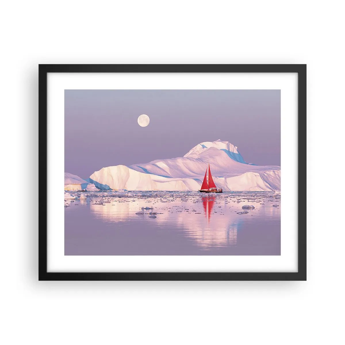 Pôster com moldura preta - O calor da vela, a frieza do gelo - 50x40 cm