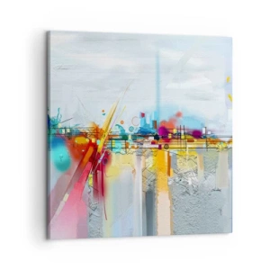 Quadro em tela - Ponte da alegria sobre o rio da vida - 60x60 cm