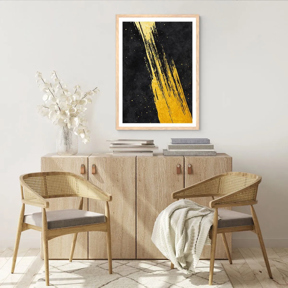 Pôster com moldura de carvalho claro - Salto para o hiperespaço - 70x100 cm