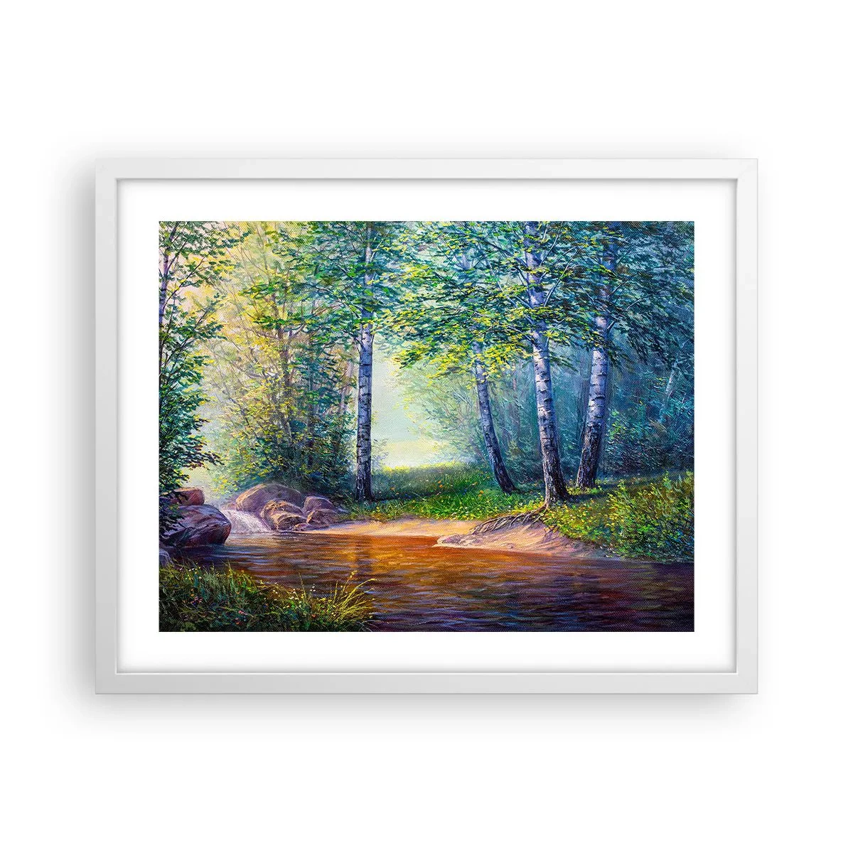 Pôster em moldura branca - Cenário idílico - 50x40 cm