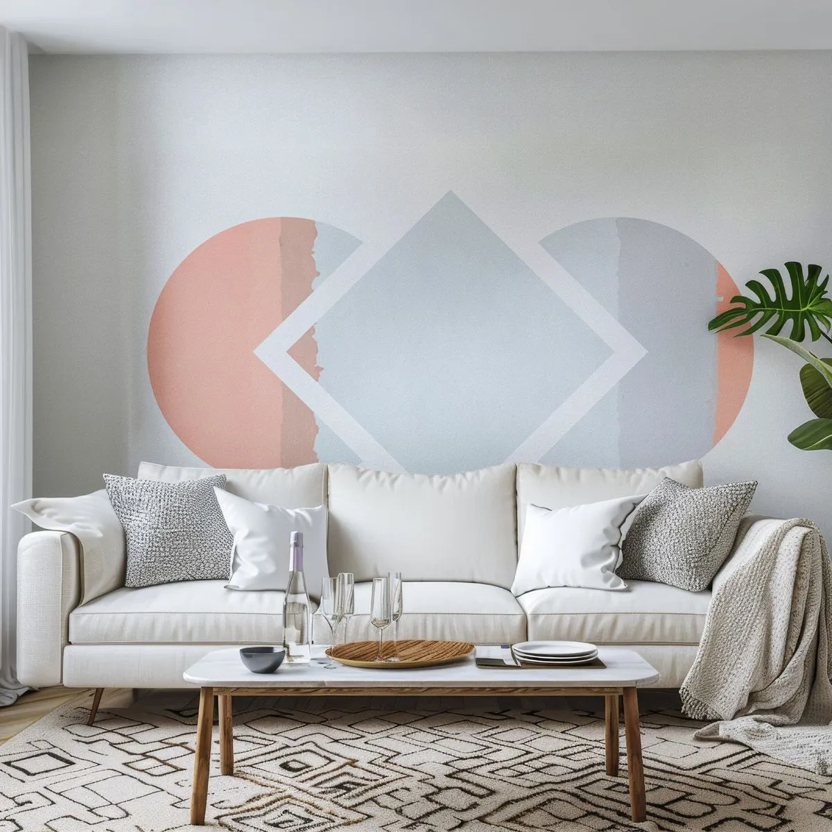 Papel de Parede Premium Sand - A situação é clara - Abstração, Pedaço, Minimalismo - 150x105 cm