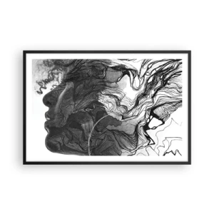 Pôster com moldura preta - Entrelaçados em sonhos - 91x61 cm