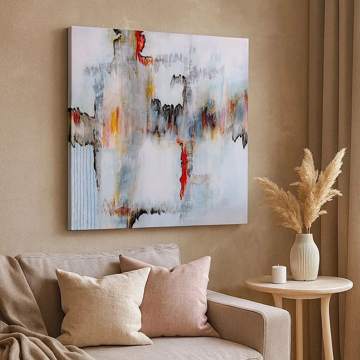 Quadro em tela - Com um palito na água - 30x30 cm