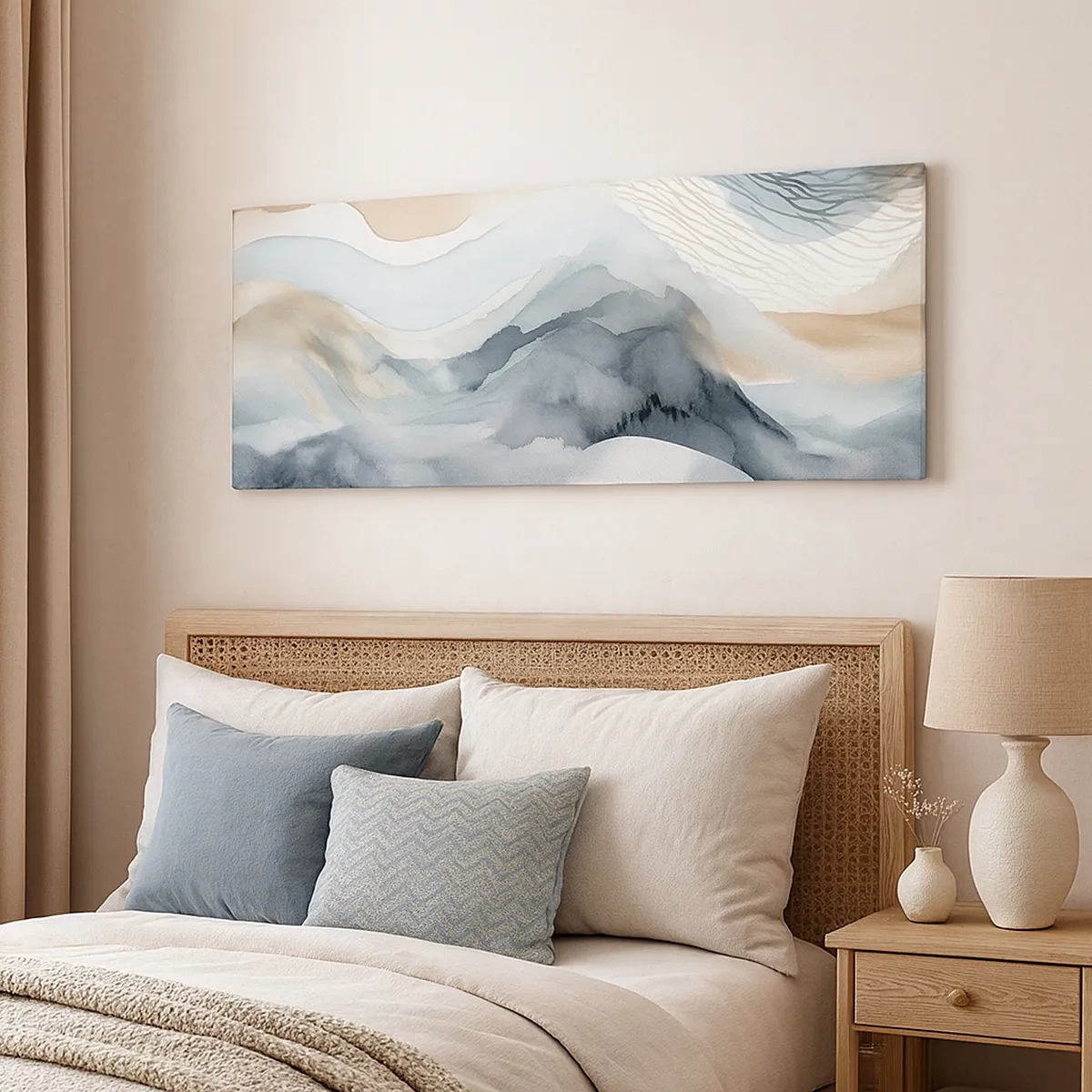 Quadro em tela - Abstração nevada e nebulosa - 30x30 cm