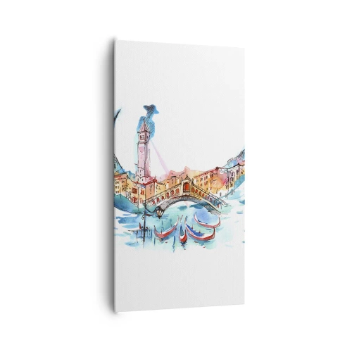 Quadro em tela - Navegamos pela cidade - 65x120 cm