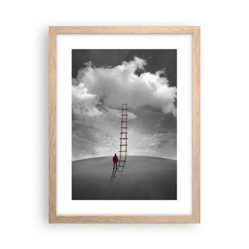 Pôster com moldura de carvalho claro - Tudo é possível - 30x40 cm