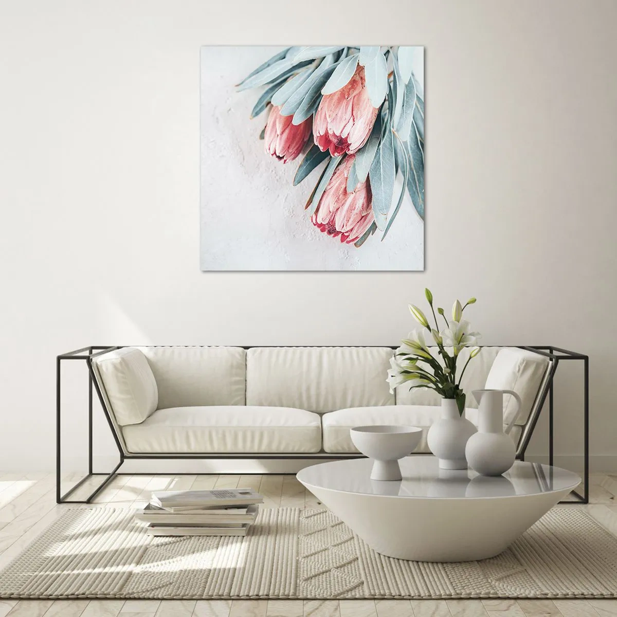 Quadro em vidro - Envergonhadas da sua própria beleza - 70x70 cm