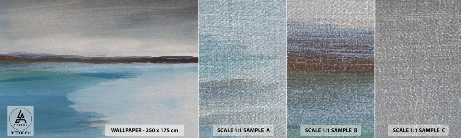 Amostra de papel de parede Premium Canvas - Paisagem horizontal - Mar, Pedaço, Praia - 100x30 cm