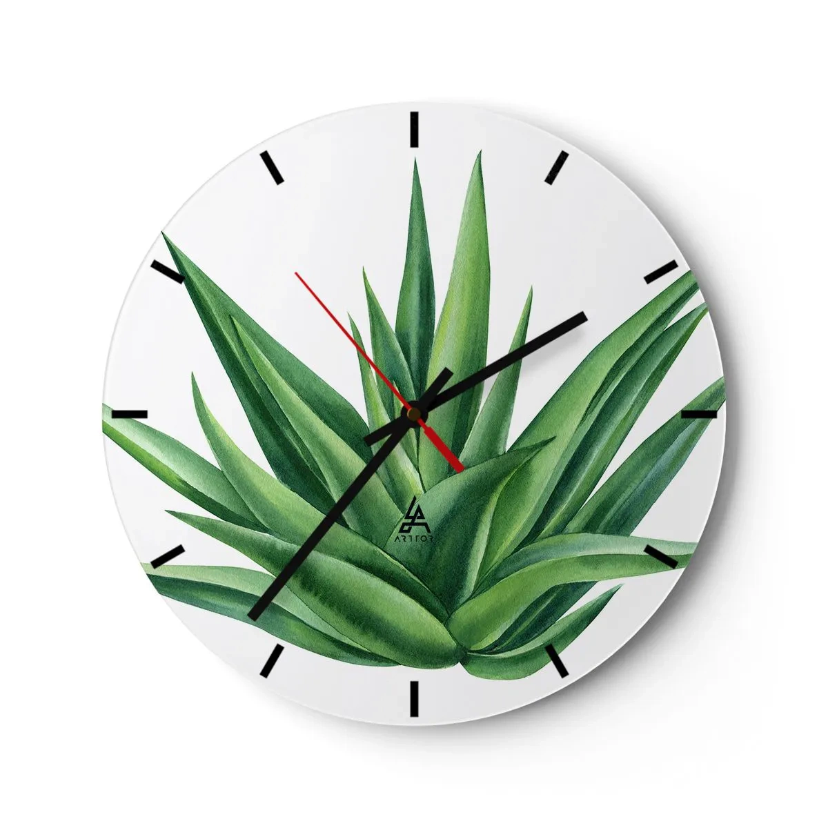 Relógio de parede - Relógio em vidro - Verde – força – vida - 40x40 cm