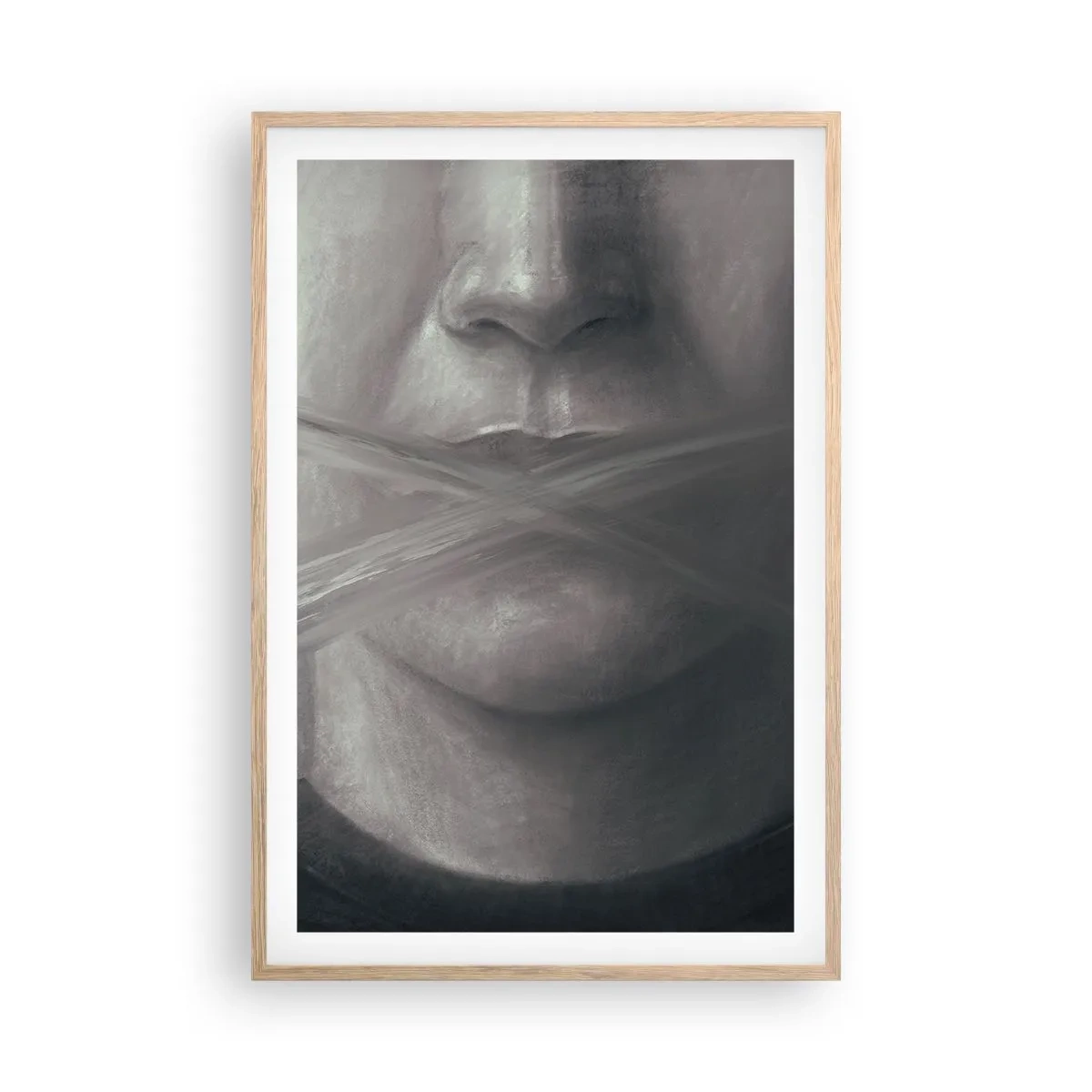 Pôster com moldura de carvalho claro - Nem uma palavra - 61x91 cm