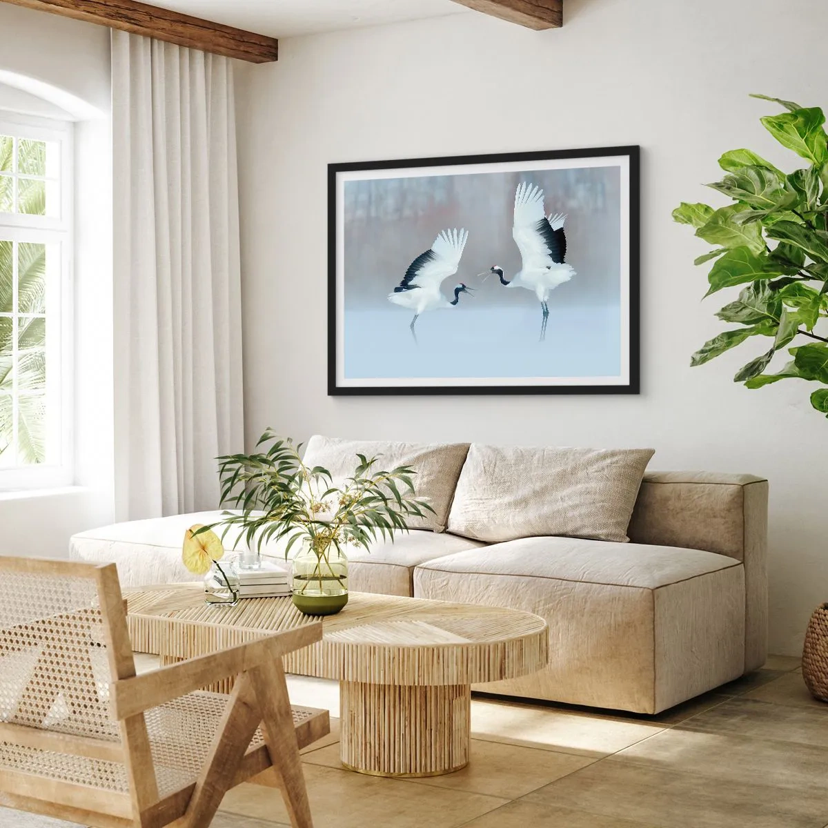 Pôster com moldura preta - Dança no nevoeiro - 70x50 cm