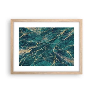 Pôster com moldura de carvalho claro - Veia dourada - 40x30 cm