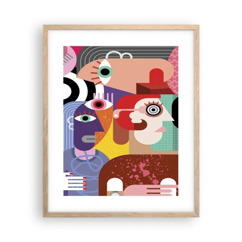 Pôster com moldura de carvalho claro - Viemos da parte do Sr. Picasso - 40x50 cm