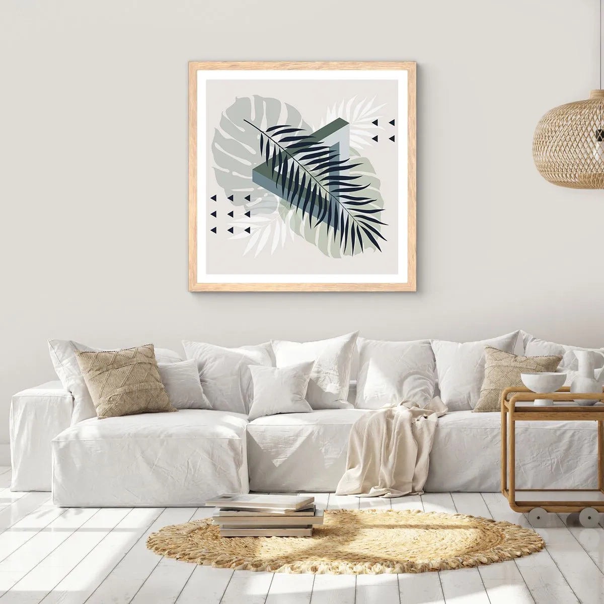 Pôster com moldura de carvalho claro - Natureza e geometria – duas ordens? - 50x50 cm