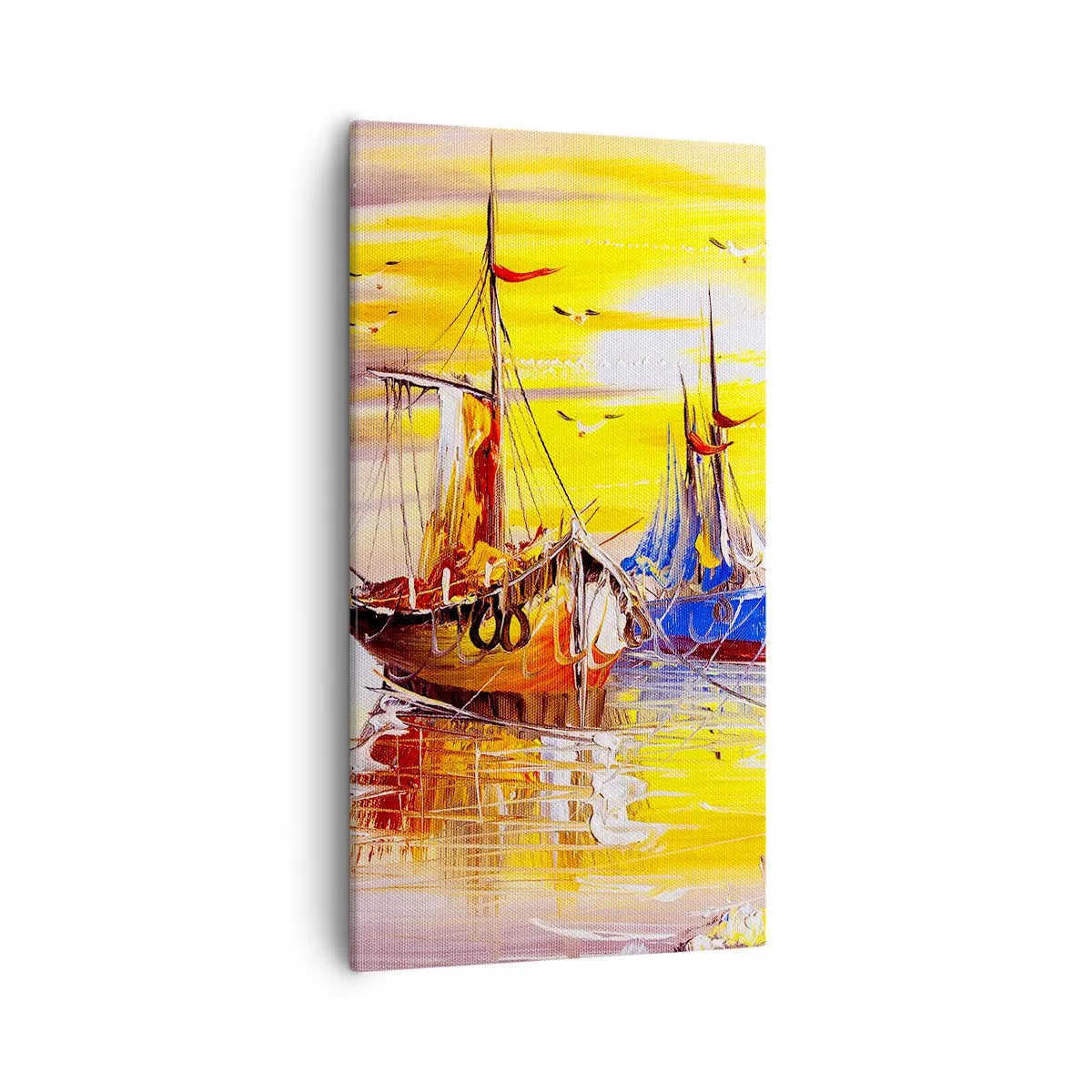 Quadro em tela - Um merecido descanso no porto - 55x100 cm