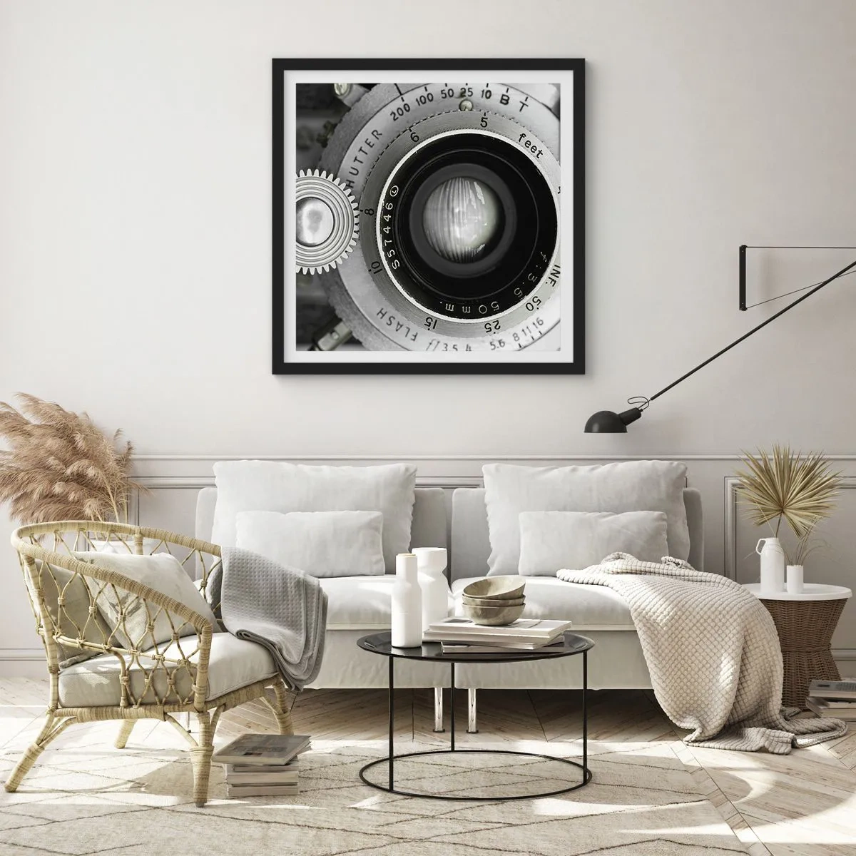 Pôster com moldura preta - Uma história sobre Hollywood - 60x60 cm