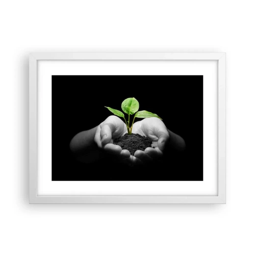 Pôster em moldura branca - Eu amo a natureza, eu a protejo - 40x30 cm