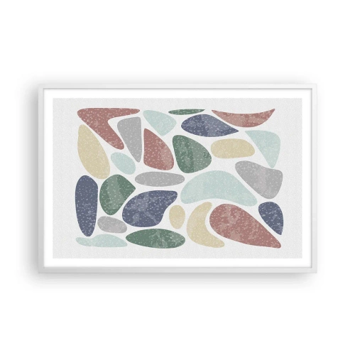 Pôster em moldura branca - Um mosaico de cores em pó - 91x61 cm