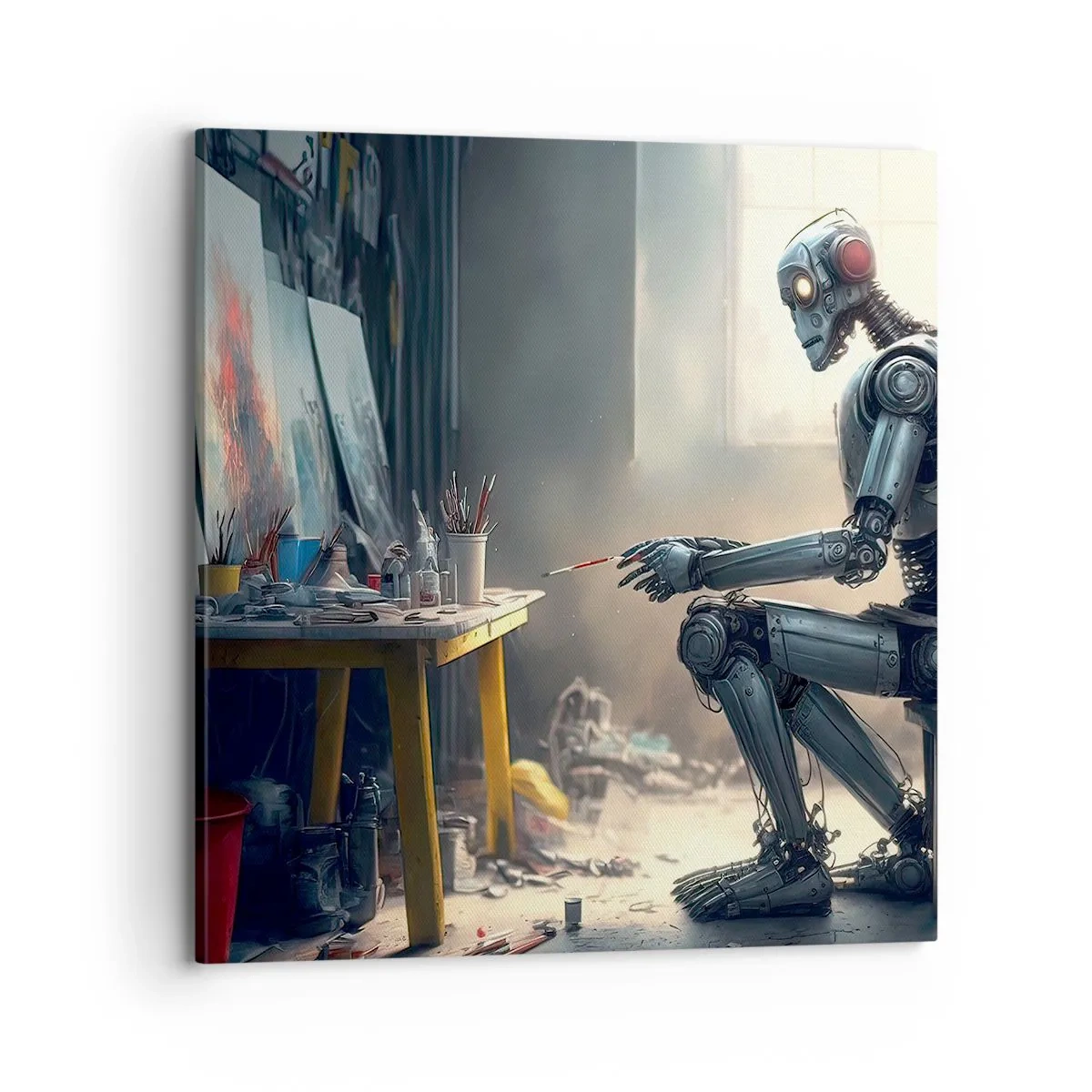 Quadro em tela - O ato de criação - 70x70 cm