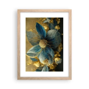 Pôster com moldura de carvalho claro - Florescer com ouro - 30x40 cm