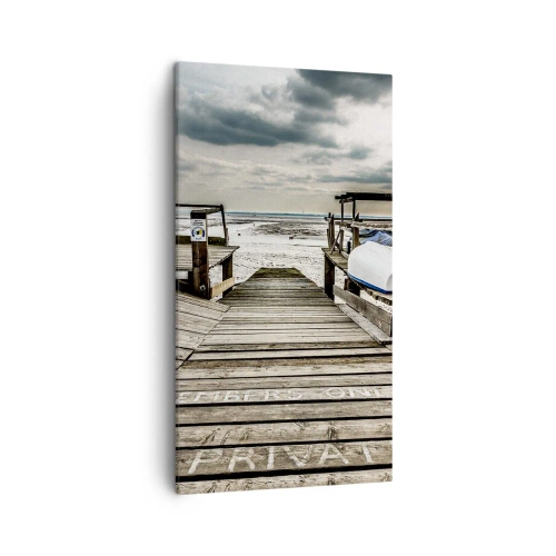 Quadro em tela - Praia da meia-noite - 45x80 cm