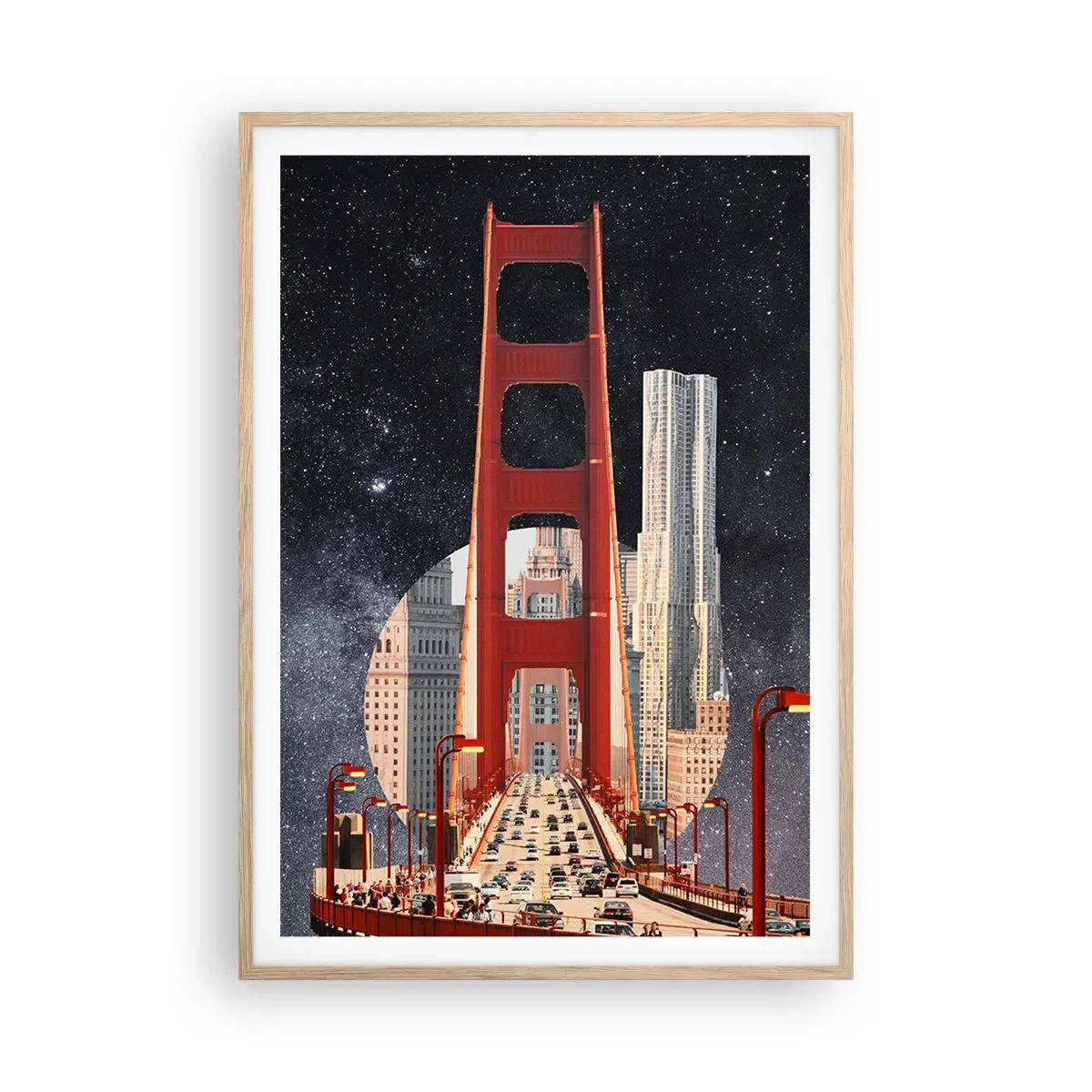 Pôster com moldura de carvalho claro - Sempre no centro - 70x100 cm