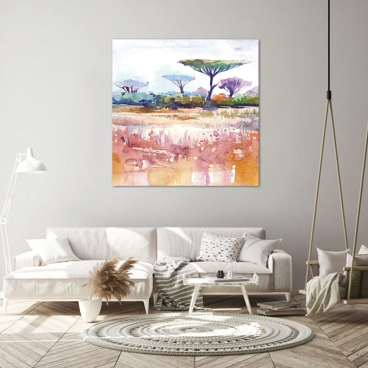 Quadro em tela - Cores da savana - 60x60 cm
