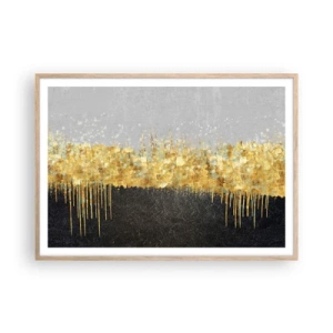 Pôster com moldura de carvalho claro - Para dentro e para cima - 100x70 cm