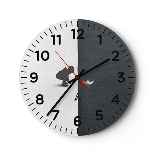 Relógio de parede - Relógio em vidro - Grande expedição - 30x30 cm