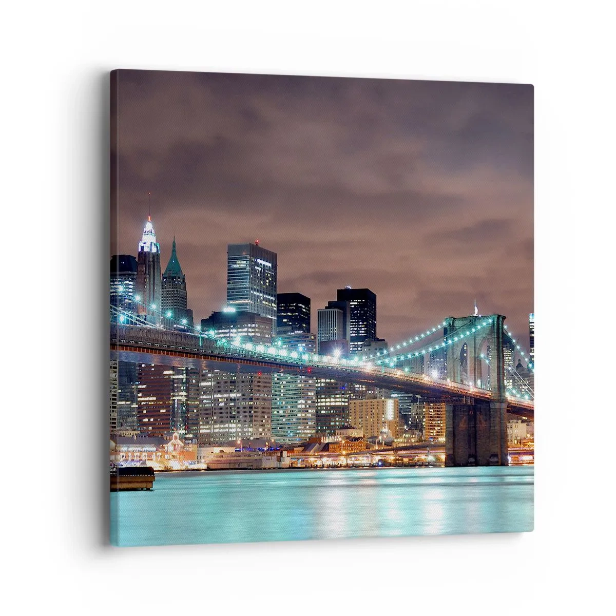 Quadro em tela - Luzes de uma cidade grande - 40x40 cm