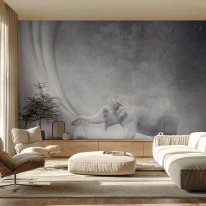 Papel de Parede Premium Sand - Desvendando o mistério - Abstração, Elefante, Gráficos - 300x210 cm