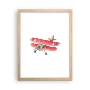 Pôster com moldura de carvalho claro - Pronto para voos altos - 30x40 cm