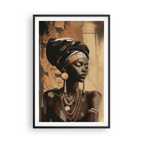 Pôster com moldura preta - Majestade africana - 61x91 cm