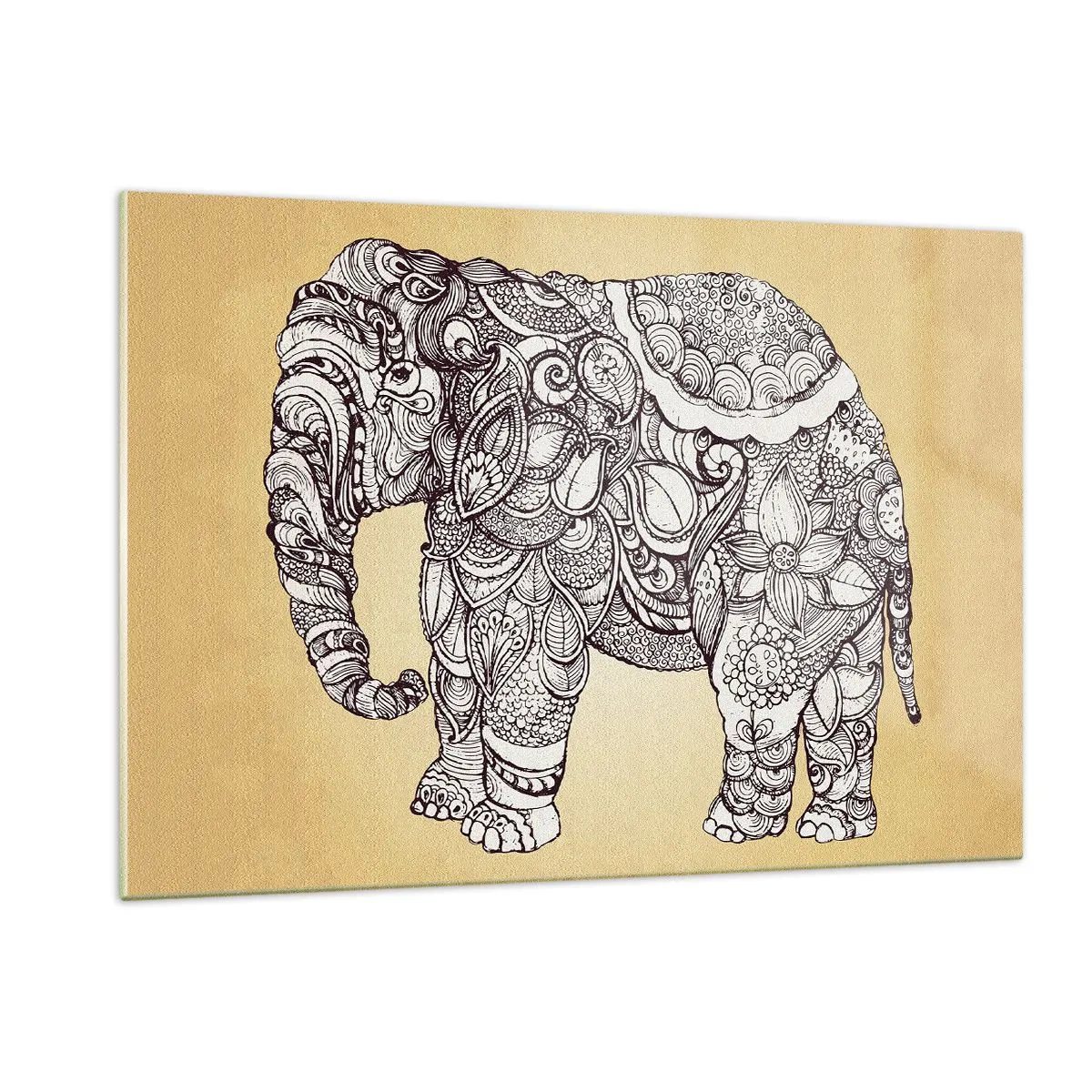 Quadro em vidro - O elefante se cobriu - 120x80 cm
