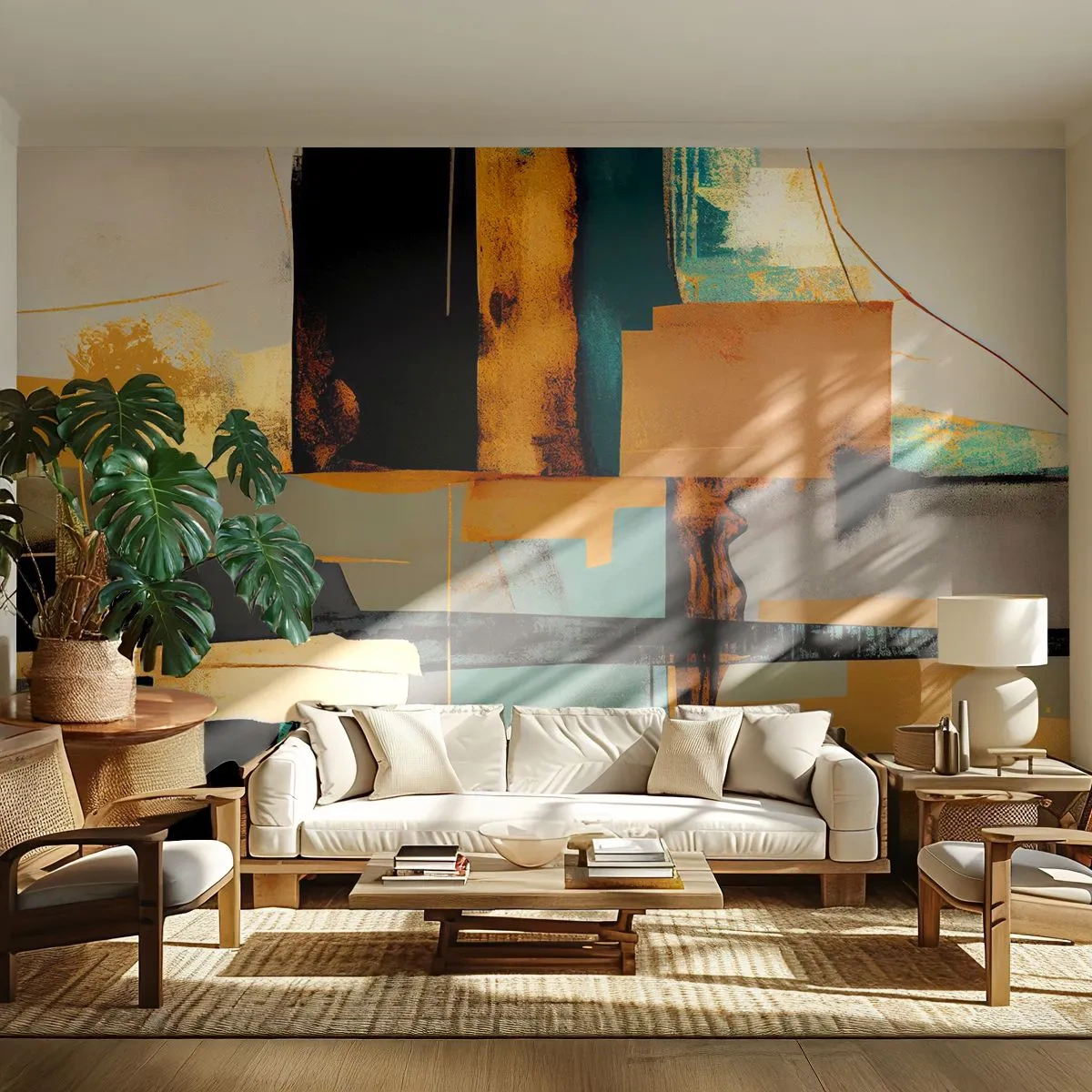 Papel de Parede Standard Eco - Abstração – luz e sombra - Abstração, Moderno, Pedaço - 200x140 cm