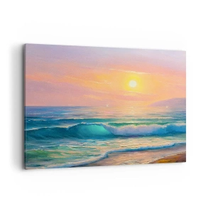 Quadro em tela - O canto turquesa das ondas - 100x70 cm