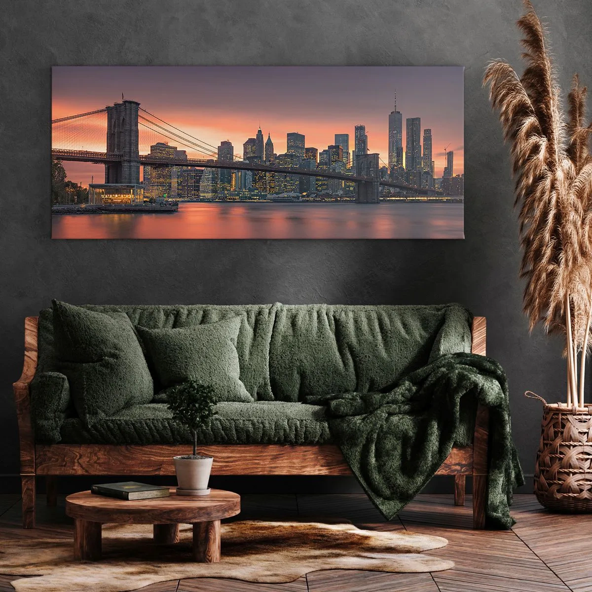 Quadro em tela - Imersa no silêncio lilás - 100x40 cm