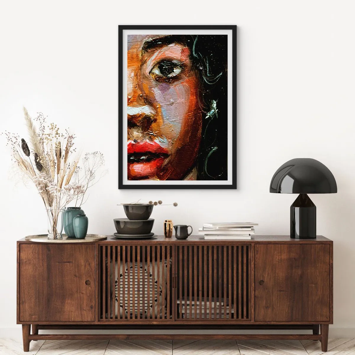 Pôster com moldura preta - Preto e brilho - 61x91 cm