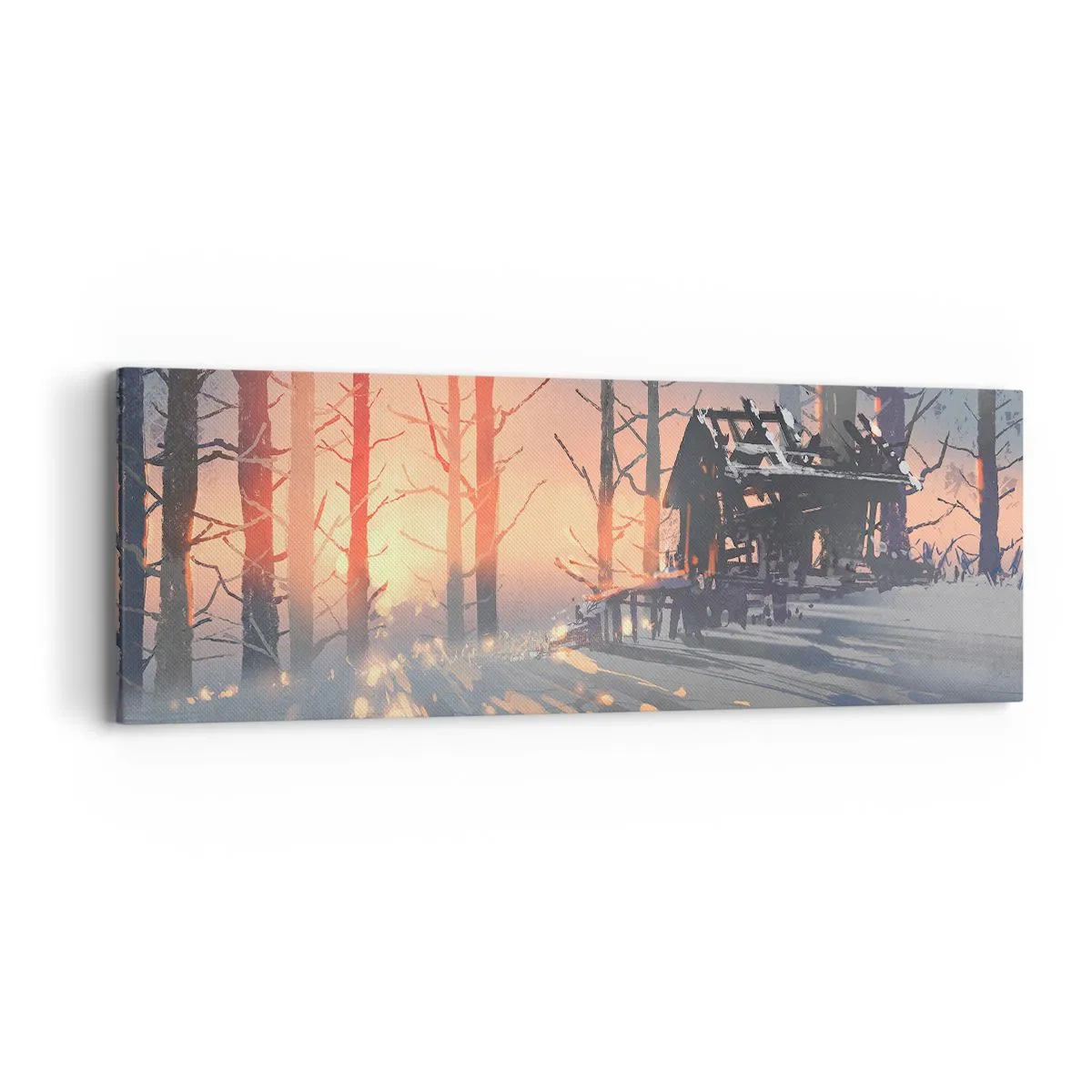 Quadro em tela - Somente o sol espreita aqui - 90x30 cm